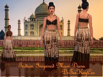Indian Inspired Maxi dress by DrTeeKayCee at Sim Culture Nation