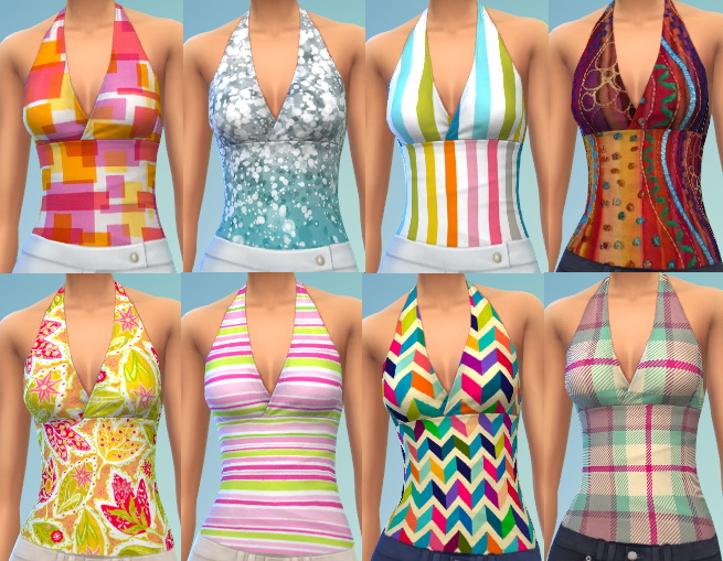 Sims 4 8 Flirty and Fun Halter Top Recolors at The Simsperience