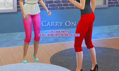 Sims 4 18 crop pants in Aelia’s Retro colours at Plumbobbles