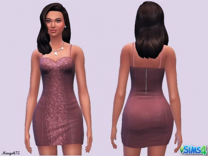 Sims 4 Salmon Sequin Dress by Margies Sims at Sims 3 Addictions