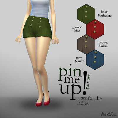 Pin me up! retro shorts by KEDLU at Mod The Sims