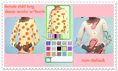 Long sleeve recolors for kids by mamaj at Simtech Sims4