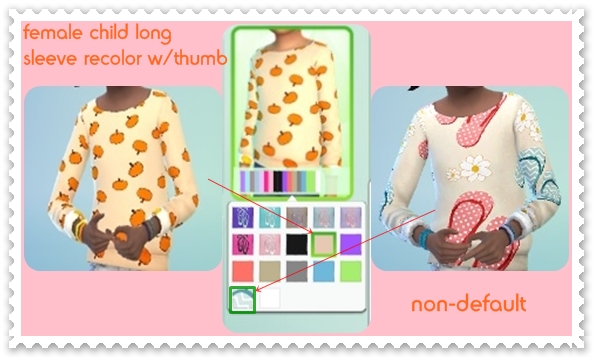 Sims 4 Long sleeve recolors for kids by mamaj at Simtech Sims4
