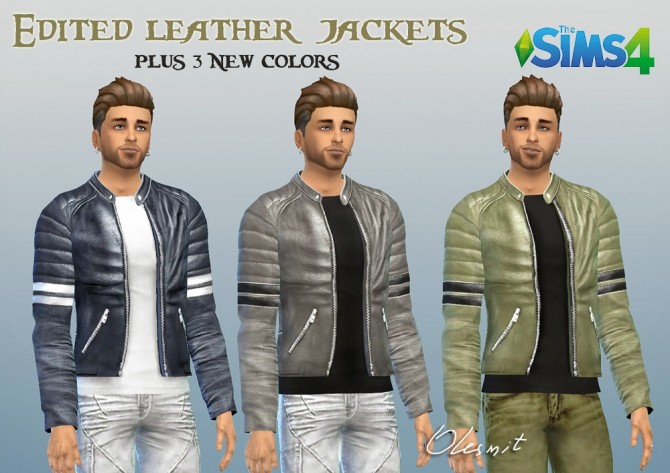 Sims 4 Edited leather jackets by Olesmit at OleSims