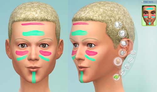 Sims 4 War face paint vibrant colors at Jongarakun’s Junk