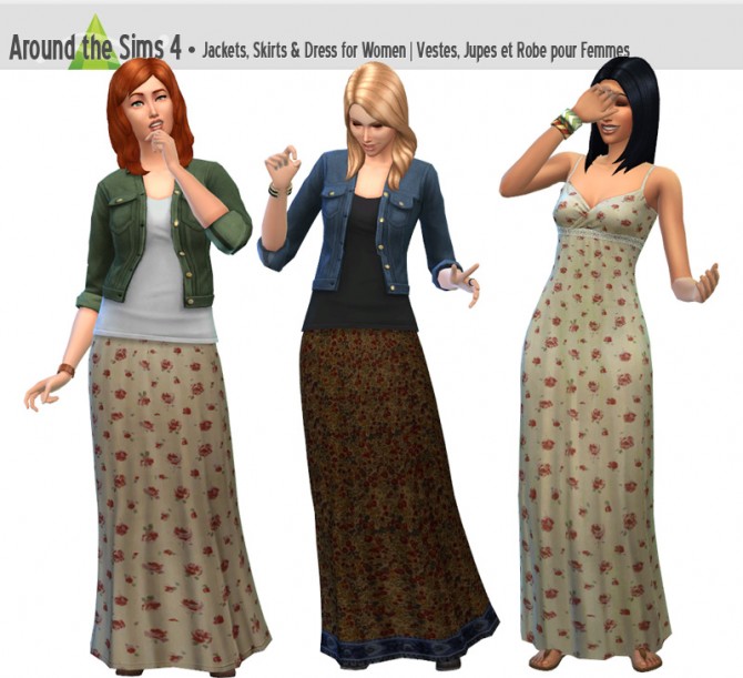 Sims 4 Skirts, dresses and jackets by Sandy at Around the Sims 4