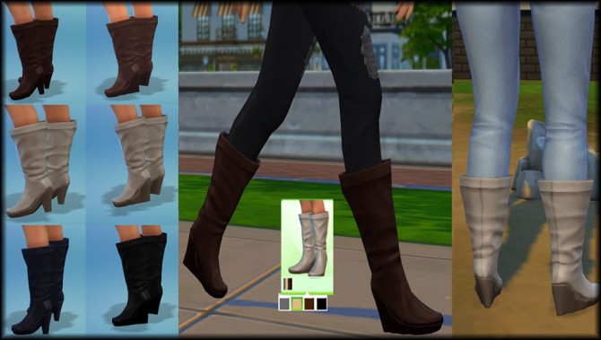 Sims 4 Calf Slouch Boots Edit by Julie J at Mod The Sims