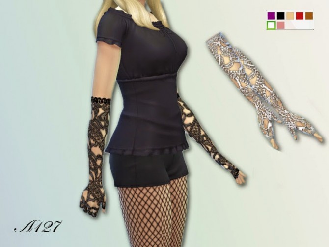 Sims 4 Trasparent Lace gloves at Altea127 SimsVogue