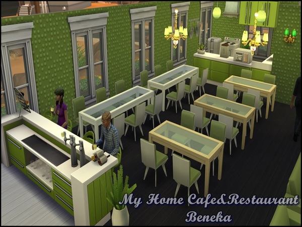 Sims 4 My Home Cafe & Restaurant by Beneka at The Sims Resource