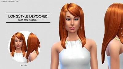 LongStyle Hair DePoofed (AKA The Jessica) at LumiaLover Sims