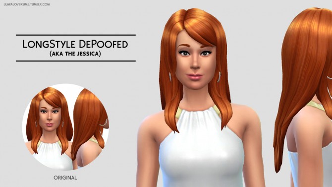 Sims 4 LongStyle Hair DePoofed (AKA The Jessica) at LumiaLover Sims