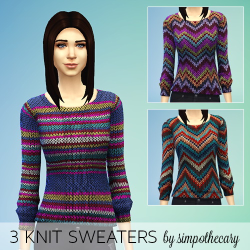 Sims 4 3 knit sweaters at Simpothecary
