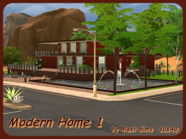 Sims 4 Modern Home 1 by Maxi Sims at Akisima