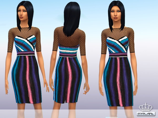 Sims 4 Rainbow stripe dress at EsyraM