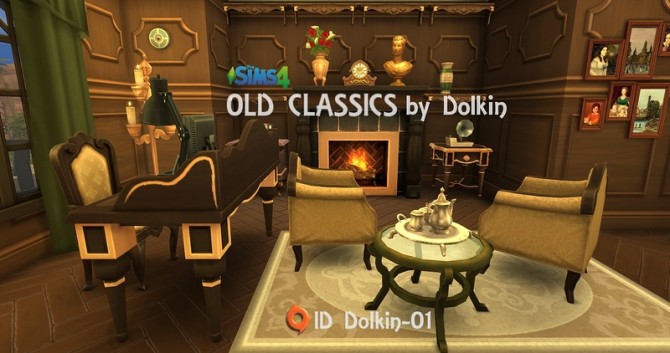 Sims 4 Old classics home library and study by Dolkin at ihelensims
