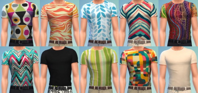 Sims 4 10 T shirt Recolors for Males at The Simsperience