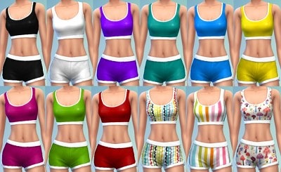 12 Sports Bra/Shorts Combo at The Simsperience