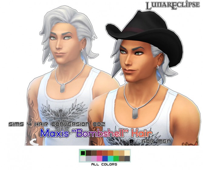 Sims 4 Bombshell Hair conversion f2m at Eclipse Sims 4