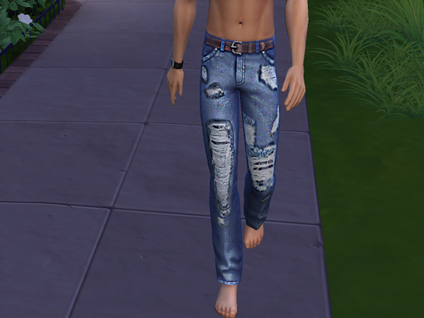 Sims 4 Distressed acid wash jeans by Pinkzombiecupcakes at The Sims Resource