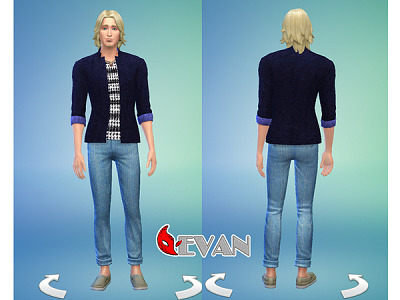 Evan jeans blue Set by woodenhalo at The Sims Resource