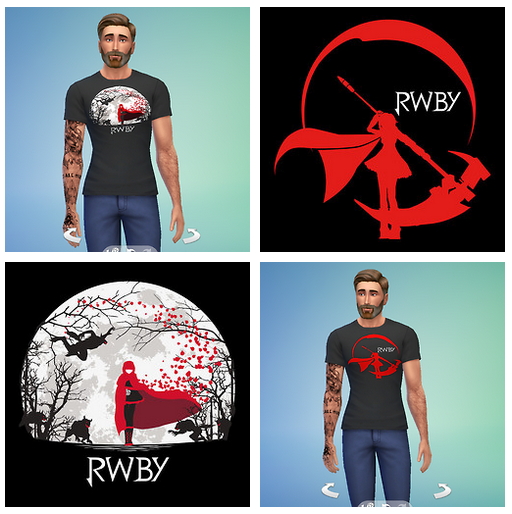 Sims 4 RWBY Shirts for males at RTS4CC