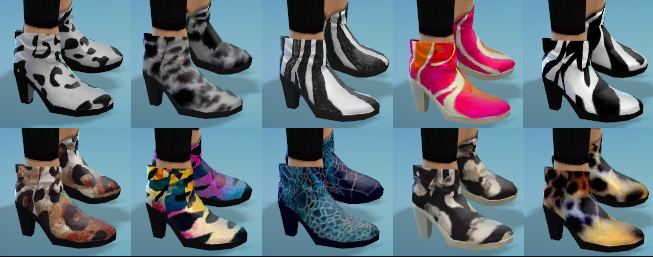 Sims 4 10 Animal Print Cuffed Boot Recolors at The Simsperience