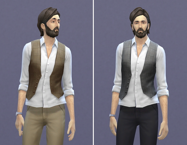 Sims 4 Shirt Rolled Vest Retouch Pattern at Rusty Nail