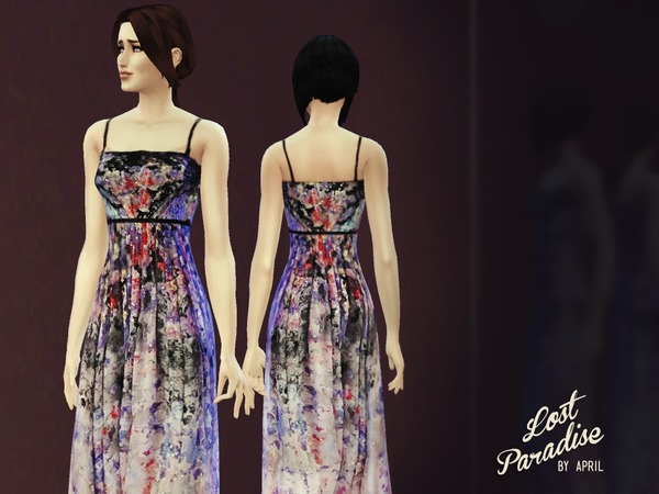Sims 4 Lost Paradise dress by April at The Sims Resource