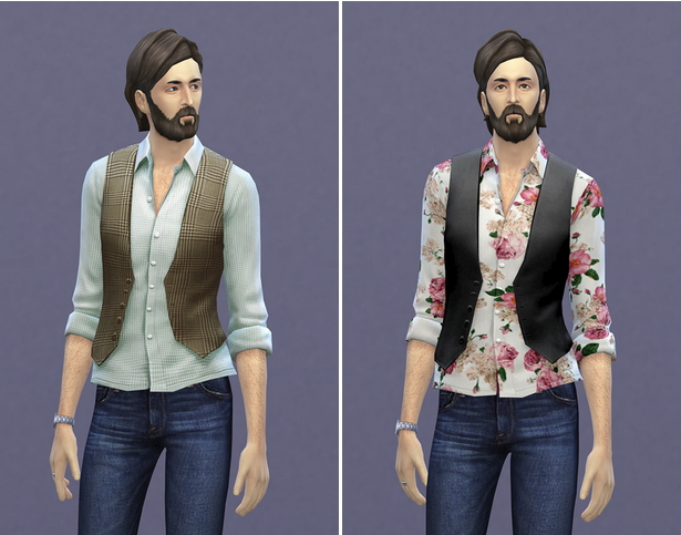 Sims 4 Shirt Rolled Vest Retouch Pattern at Rusty Nail