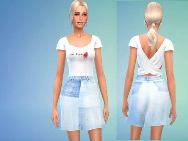 Sims 4 Denim dress by simsoertchen at The Sims Resource