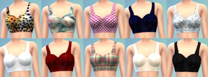 Sims 4 10 Bustier Crop Top Recolors at The Simsperience
