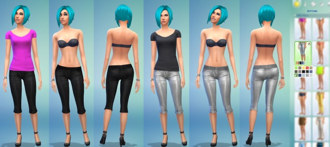Sims 4 Shiny Crop Pants by ERae013 at Adventures in Geekiness