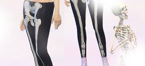 Sims 4 Full length skeleton leg tights at Simelfe