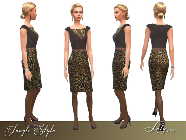 Sims 4 Jungle Style dress by Lulu265 at TSR