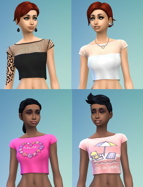 Sims 4 Crop Tops by ERae013 at Adventures in Geekiness