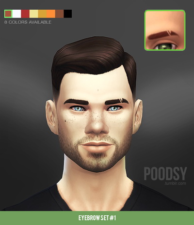 Sims 4 Eyebrow set 1 at Poodsy