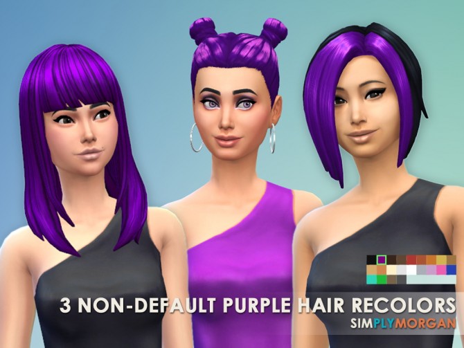 Sims 4 3 Non Default Purple Hair Recolors at Simply Morgan