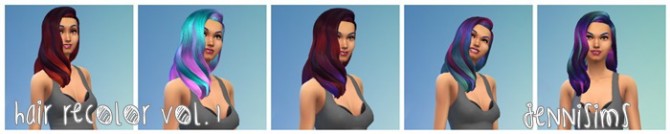 Sims 4 Hair Recolors Vol 1 by Lena at Jenni Sims