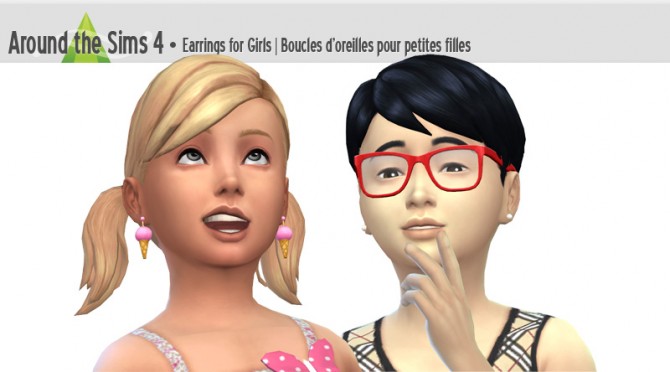 Sims 4 Earrings for girls by Sandy at Around the Sims 4