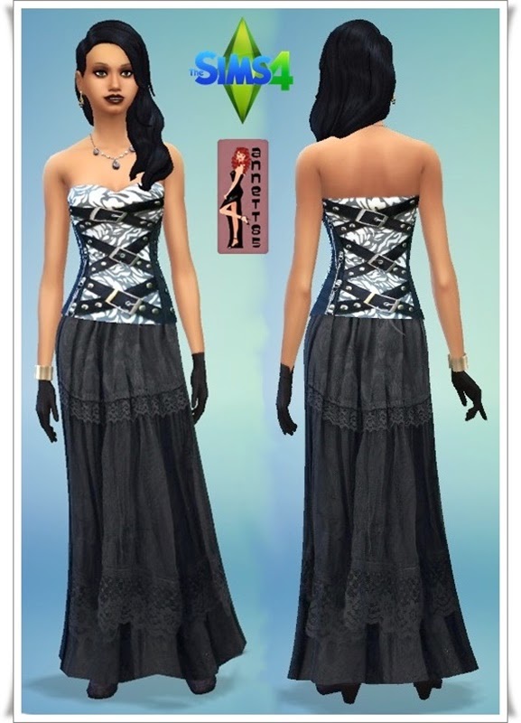 Sims 4 Gothic Corset & Skirt at Annett’s Sims 4 Welt