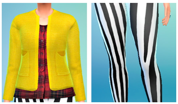 Sims 4 Eyes, jacket and leggings set at Evgans