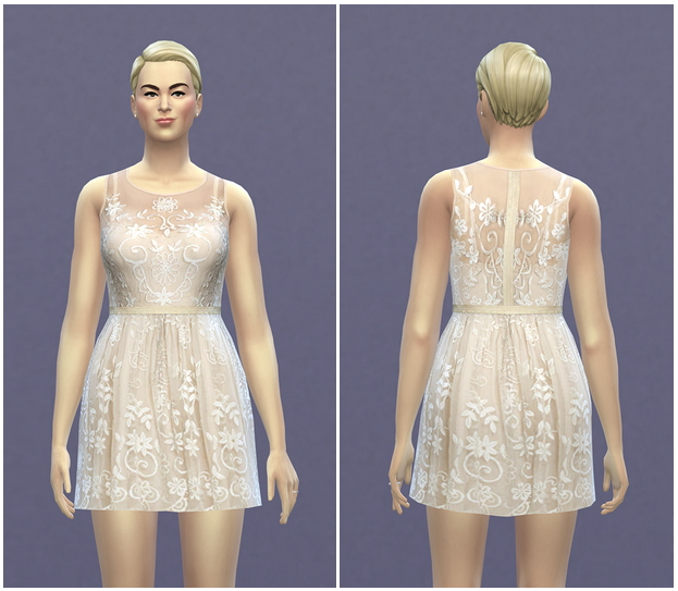 Sims 4 Designer lace dress 2 at Rusty Nail