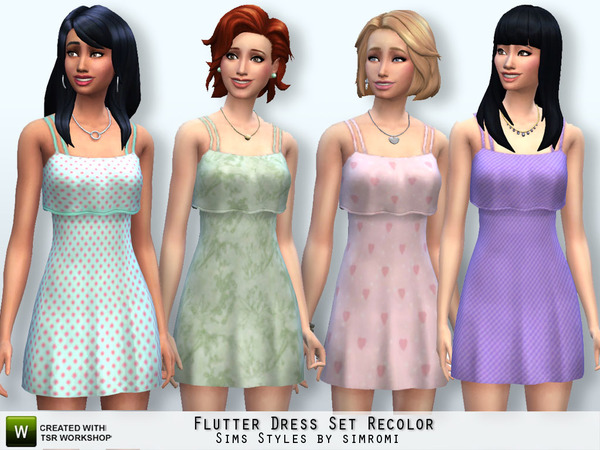 Sims 4 Flutter Dress Set Recolor by simromi at The Sims Resource
