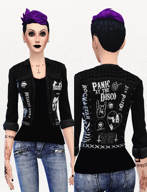Sims 4 Punk Rock jacket at Simspunk