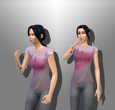 Birds, arrow, and sun/moon wrist tattoos at Simstemptation