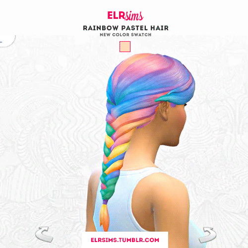 Sims 4 RAINBOW PASTEL HAIR   3 recolors at ELRsims