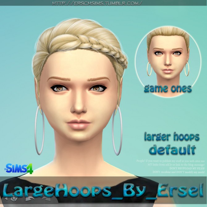 Sims 4 Large hoops by Ersel at ErSch Sims