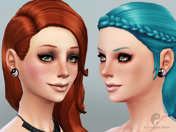 Sims 4 Yin Yang Earrings 2 styles Set by hadassaXD at The Sims Resource