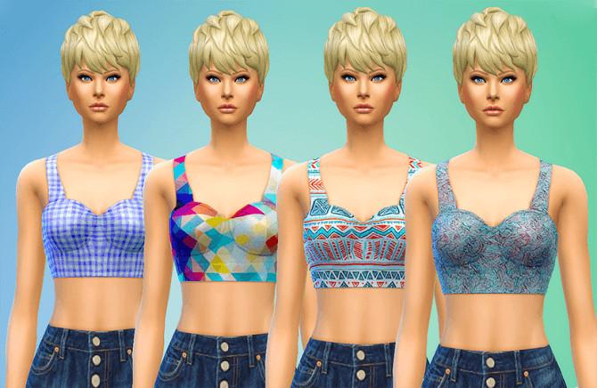 Sims 4 Cropped Bustier Recolors at Seventhecho