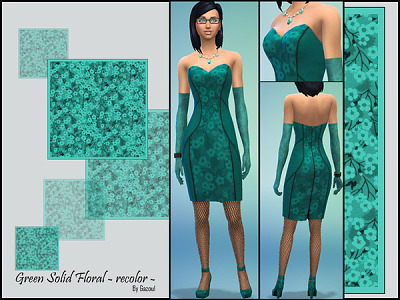 Green Floral Solid Recolor Set by Gazoul at The Sims Resource